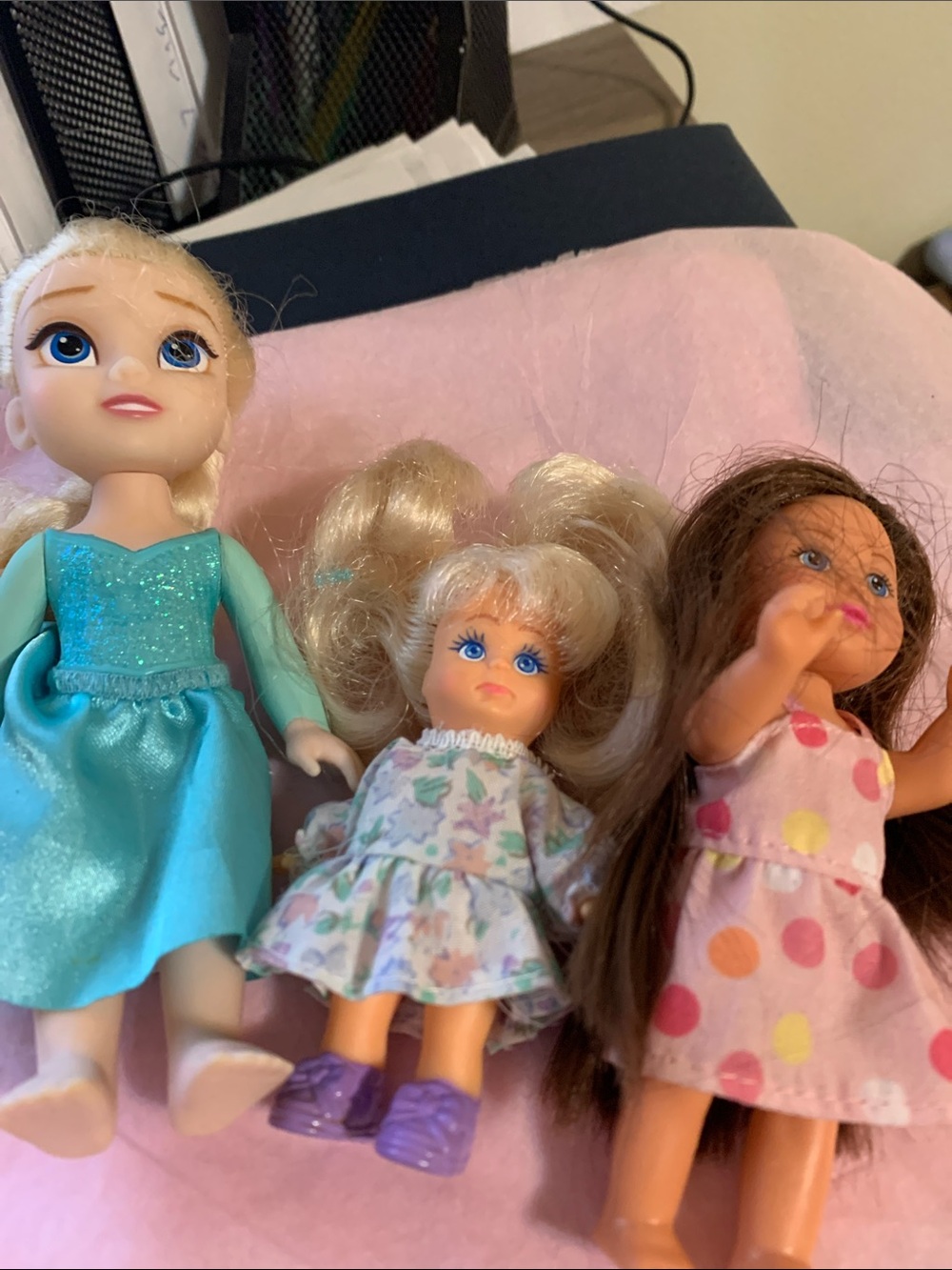 3-Piece Girls Doll Set with Blue, Blonde & Pink Outfits
